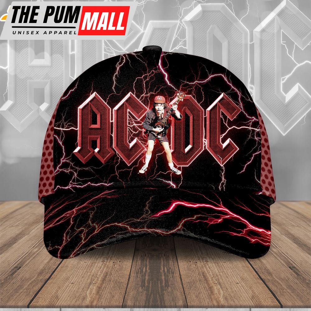 ACDC Music Thunder Pattern Baseball Cap Print For Fans