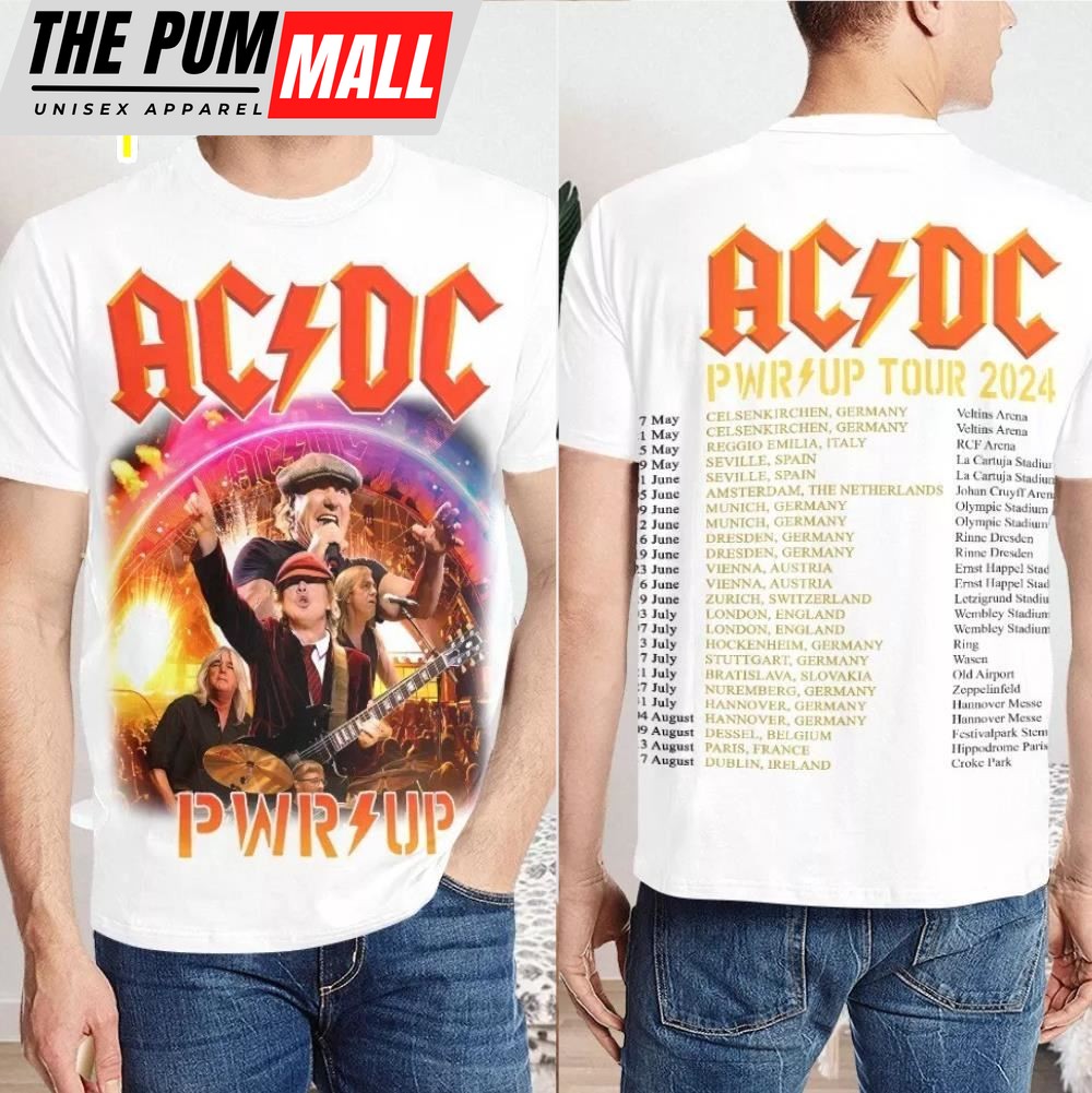 ACDC PWR UP Tour 2024 Unisex T-Shirt Current Tour 2024 Dates