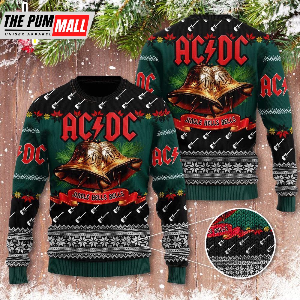 Acdc Rock Band 3D Ugly Christmas Ugly Christmas Sweater Gift For Christmas