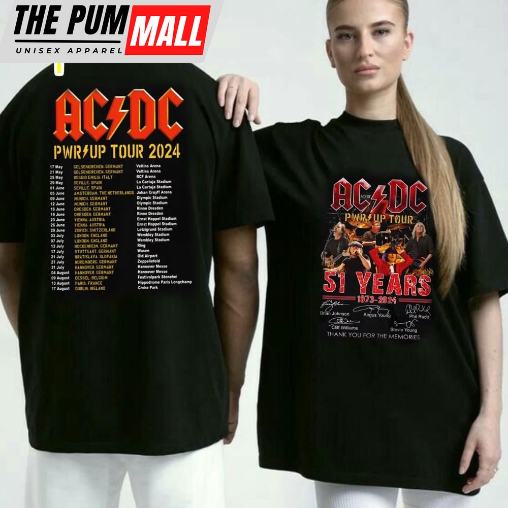 ACDC Rock Tour 2024 Pwr up World Tour T-shirt