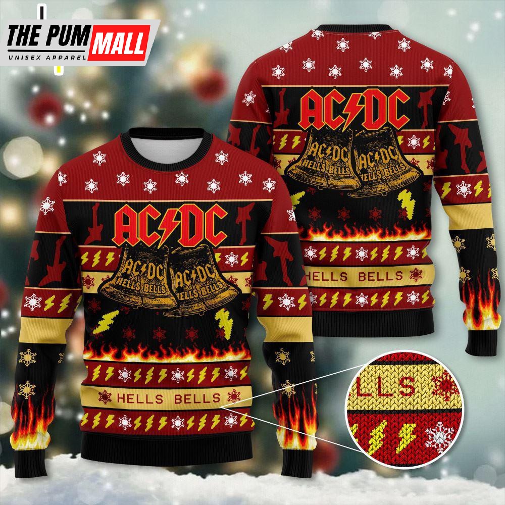 ACDC Snow Merry Christmas Ugly Sweater Gift For Christmas