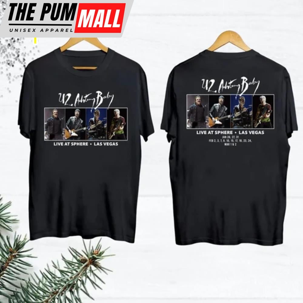 Achtung Baby Tour U2 Band Tshirt, 2025 Tour Live at Sphere U2 Band Shirt