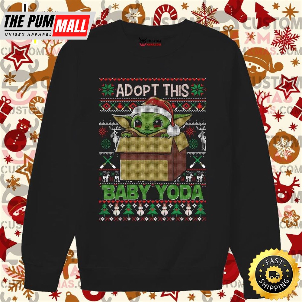 Adopt This Baby Yoda Christmas 2025 Ugly Christmas Sweater