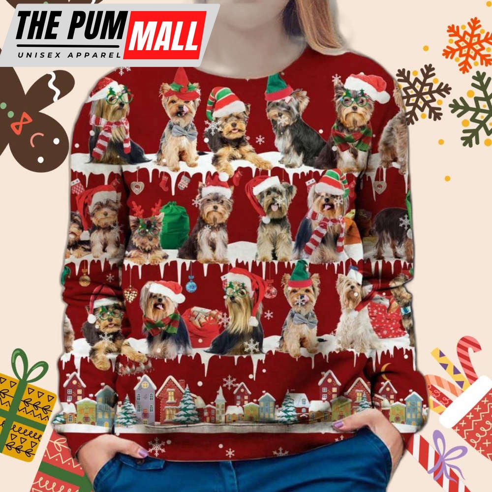 Adorable Yorkshire Terrier Ugly Christmas Sweater: Christmas Gift