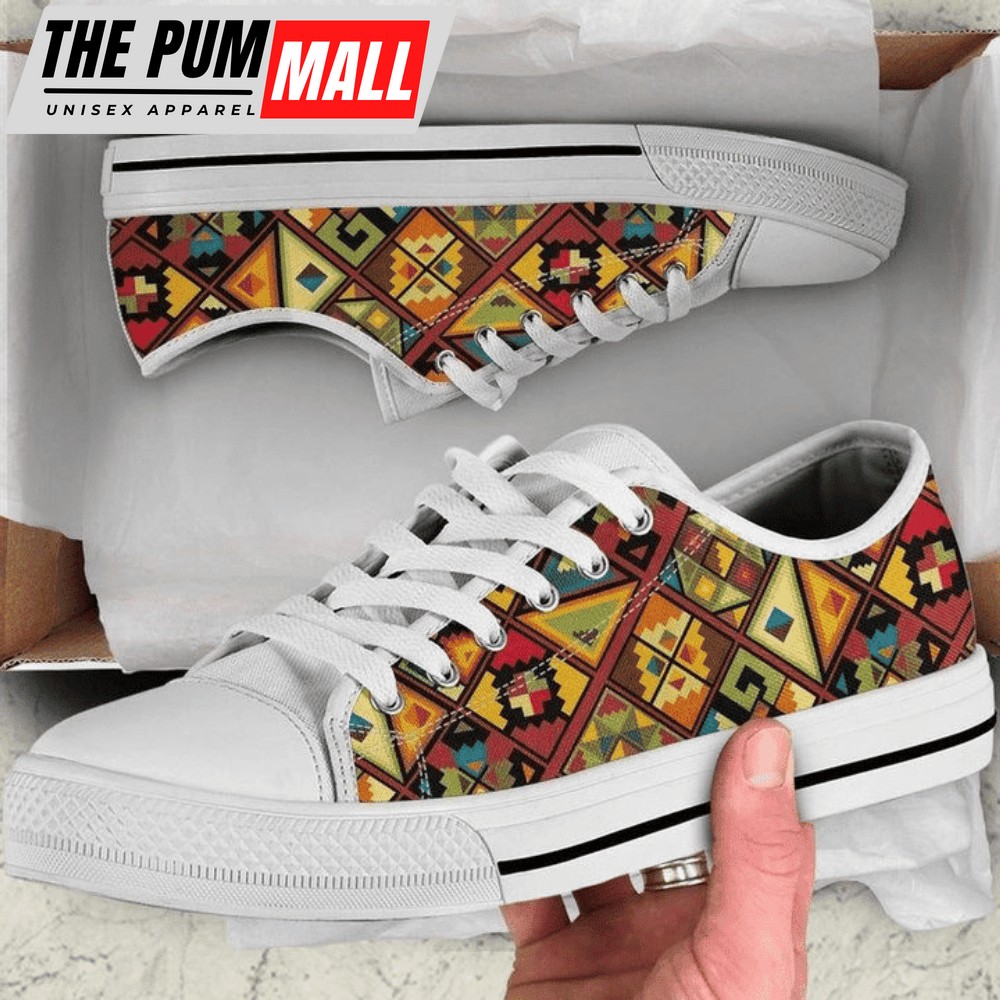 African Pattern Low Top Shoes Sneaker PN205032Sb – Ultimate Comfort