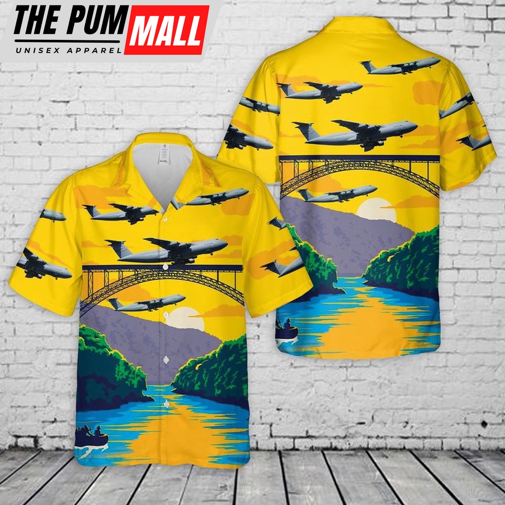 Air Force Hawaiian Shirt, 167th Airlift Squadron C-5 Galaxy West Virginia Air National Guard Hawaiian Shirt, Veteran Hawaiian Shirt