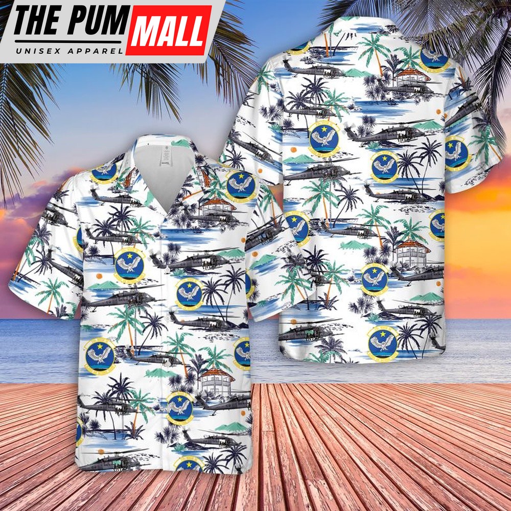 Air Force Hawaiian Shirt, Alaska Air National Guard 210th Rescue Squadron (210 RQS) HH-60G Pave Hawk Hawaiian Shirt, Veteran Hawaiian Shirt