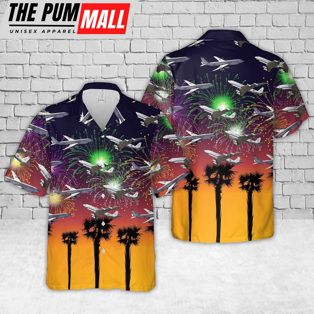 Air Force Hawaiian Shirt, Boeing E-8C US Air Force Hawaiian Shirt, Veteran Hawaiian Shirt