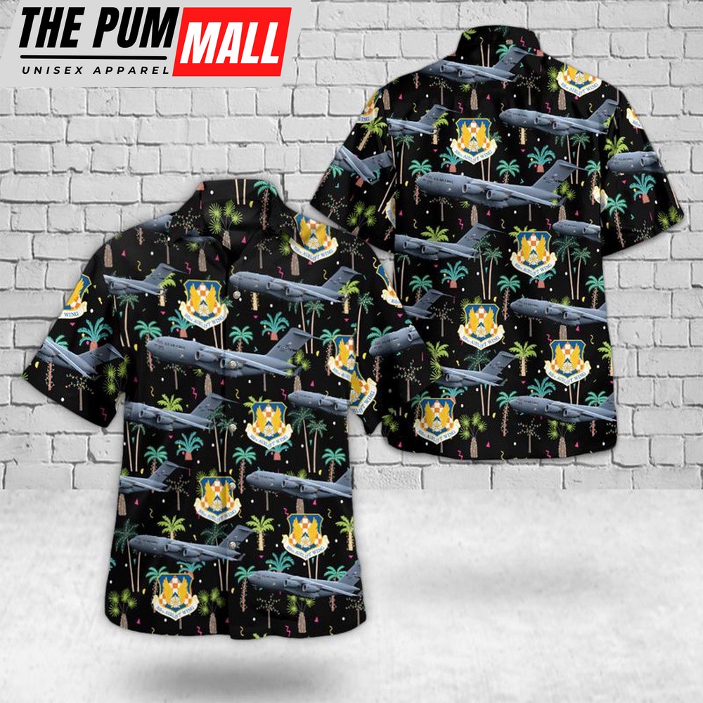 Air Force Hawaiian Shirt, C-17 Globemaster III 105th Airlift Wing New York Air National Guard Hawaiian Shirt, Veteran Hawaiian Shirt