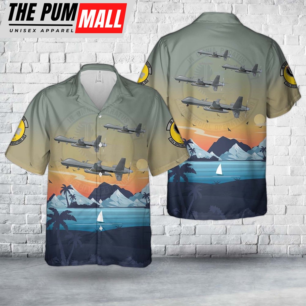 Air Force Hawaiian Shirt, Cannon Air Force Base, New Mexico, US Air Force MQ-9 Reaper Dirty Dozen, 27th SOW, 12th SOS Hawaiian Shirt