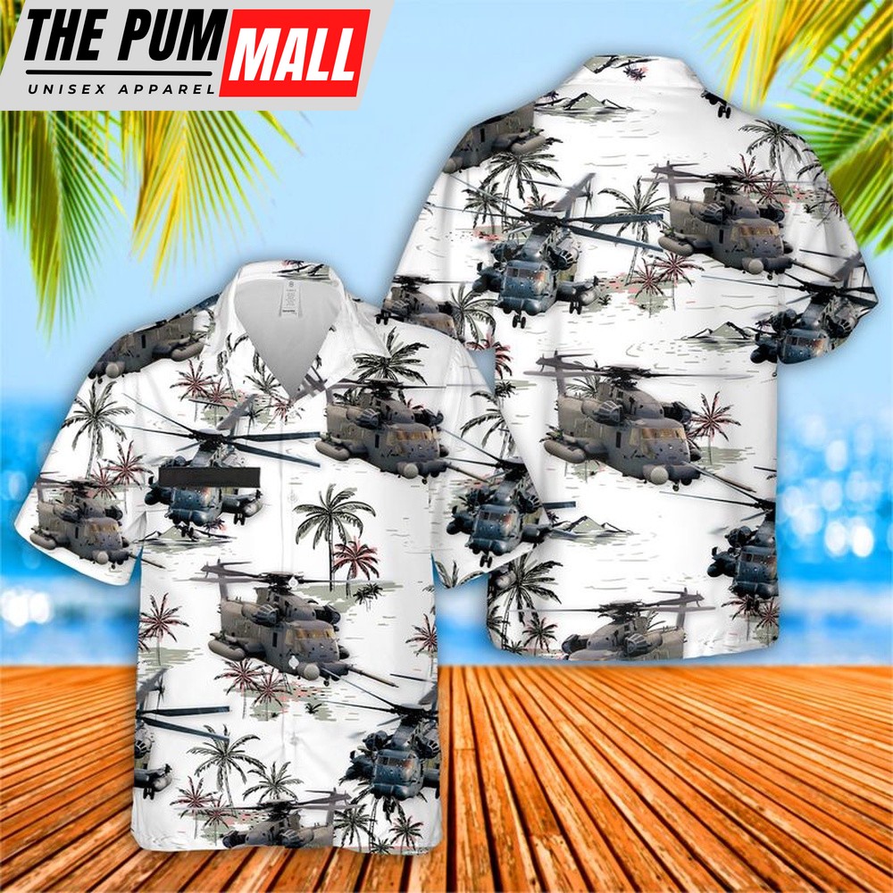 Air Force Hawaiian Shirt, Custom Name US Air Force Sikorsky MH-53 Pave Low Hawaiian Shirt, Veteran Hawaiian Shirt