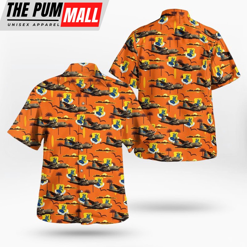 Air Force Hawaiian Shirt, Delaware Air National Guard 166th Airlift Wing C-130 Hercules Hawaiian Shirt, Veteran Hawaiian Shirt