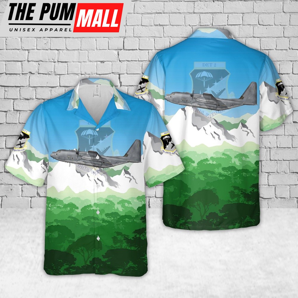Air Force Hawaiian Shirt, Hurlburt Field, Florida, US Air Force 08-5697, MC-130J Commando II CR-2, 492nd SOTRG Det 2 Hawaiian Shirt, Veteran Hawaiian Shirt