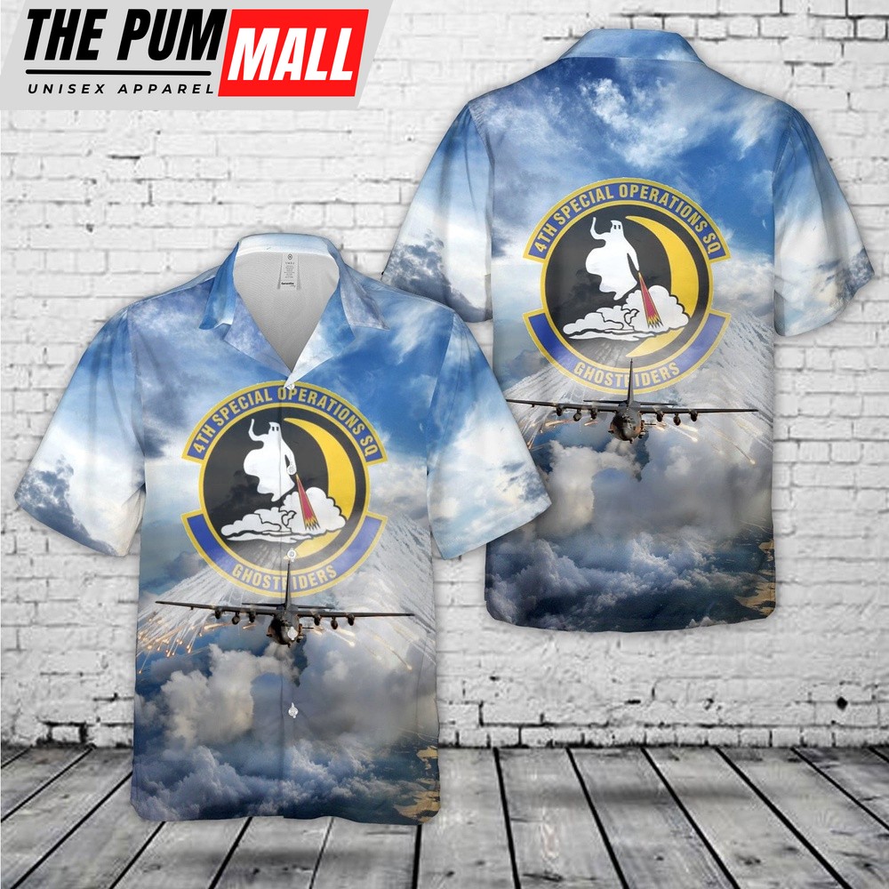 Air Force Hawaiian Shirt, Hurlburt Field, Florida, US Air Force 4th Special Operations Squadron AC-130U ”Spooky” gunship Hawaiian Shirt, Veteran Hawaiian Shirt