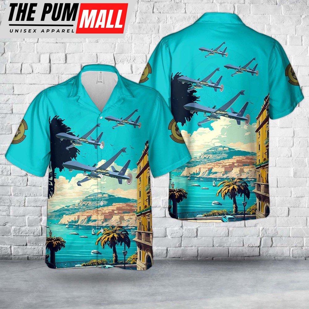 Air Force Hawaiian Shirt, Hurlburt Field, Florida, US Air Force 65th Special Operations Squadron MQ-9A Reaper Hawaiian Shirt, Veteran Hawaiian Shirt