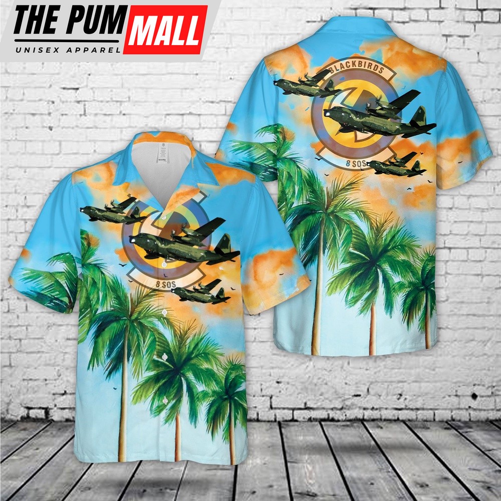 Air Force Hawaiian Shirt, Hurlburt Field, Florida, US Air Force 8th Special Operations Squadron Lockheed MC-130E Combat Talon II Hawaiian Shirt