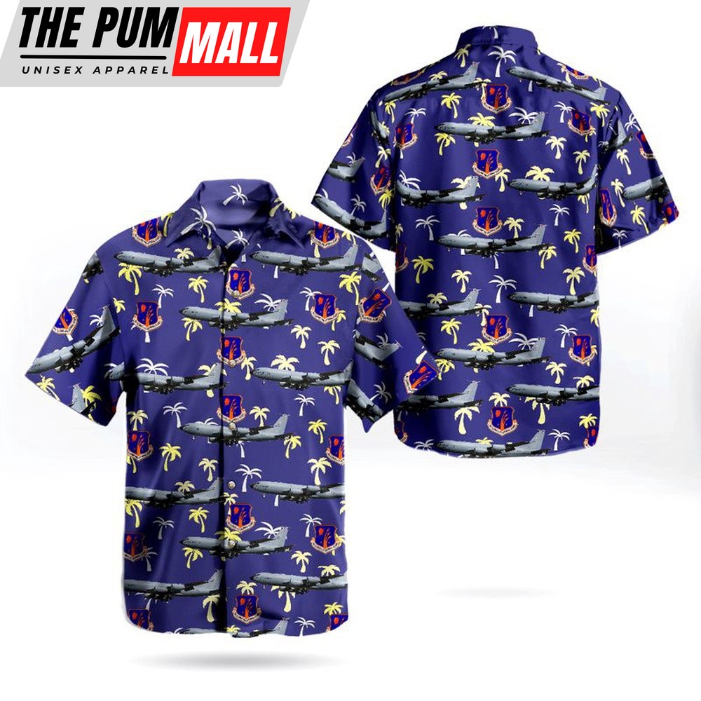 Air Force Hawaiian Shirt, Illinois Air National Guard Boeing KC-135R Stratotanker Hawaiian Shirt, Veteran Hawaiian Shirt
