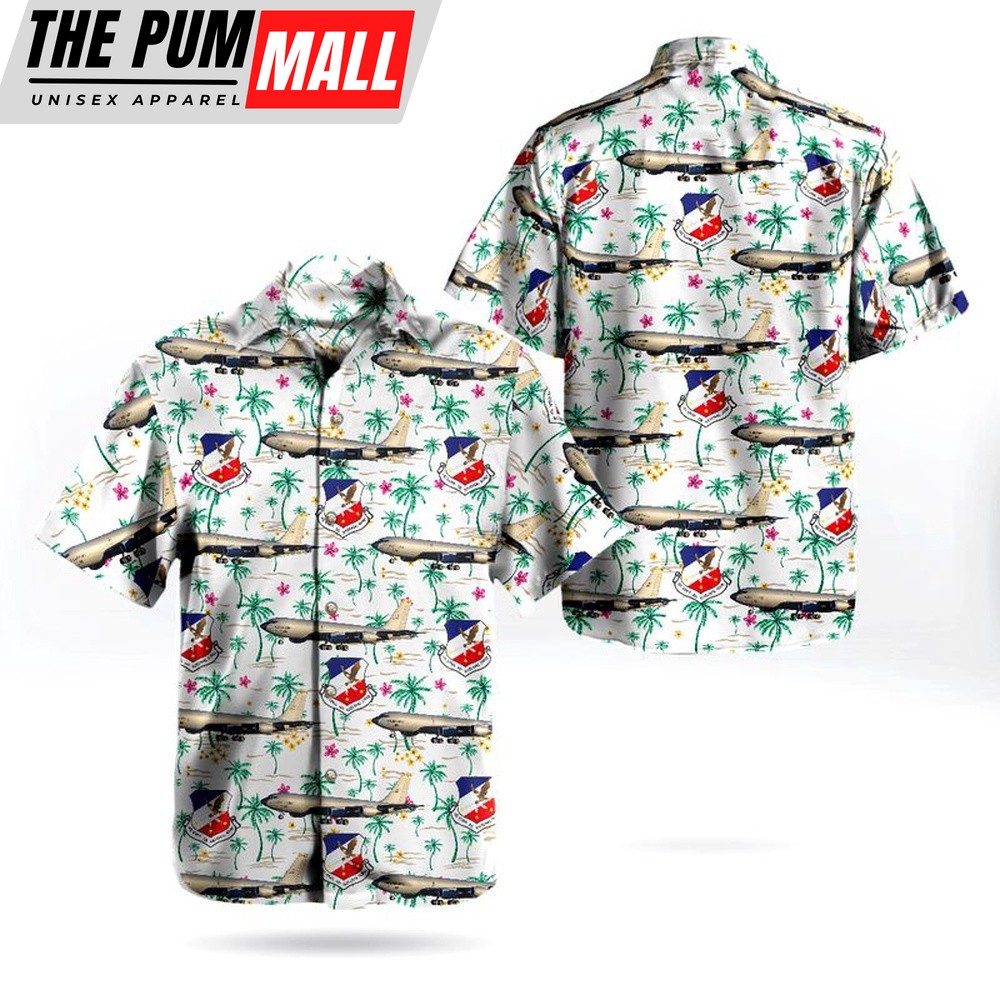 Air Force Hawaiian Shirt, Iowa Air National Guard 185th Air Refueling Wing Boeing KC-135R Stratrotanker Hawaiian Shirt, Veteran Hawaiian Shirt