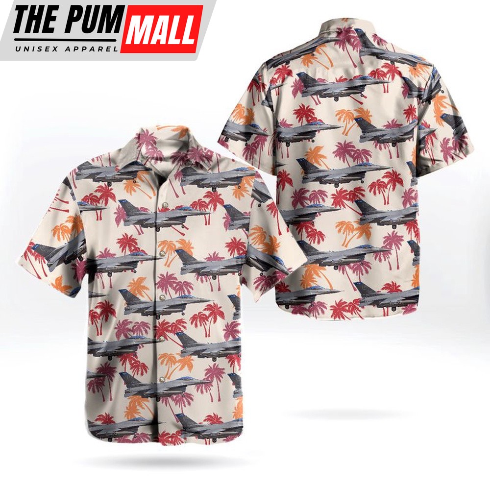 Air Force Hawaiian Shirt, Minnesota Air National Guard 148th Fighter Wing Lockheed Martin F-16CM Fighting Falcon Hawaiian Shirt, Veteran Hawaiian Shirt