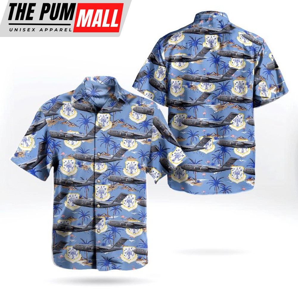 Air Force Hawaiian Shirt, Mississippi Air National Guard 172nd Airlift Wing Boeing C-17A Globemaster III Hawaiian Shirt, Veteran Hawaiian Shirt