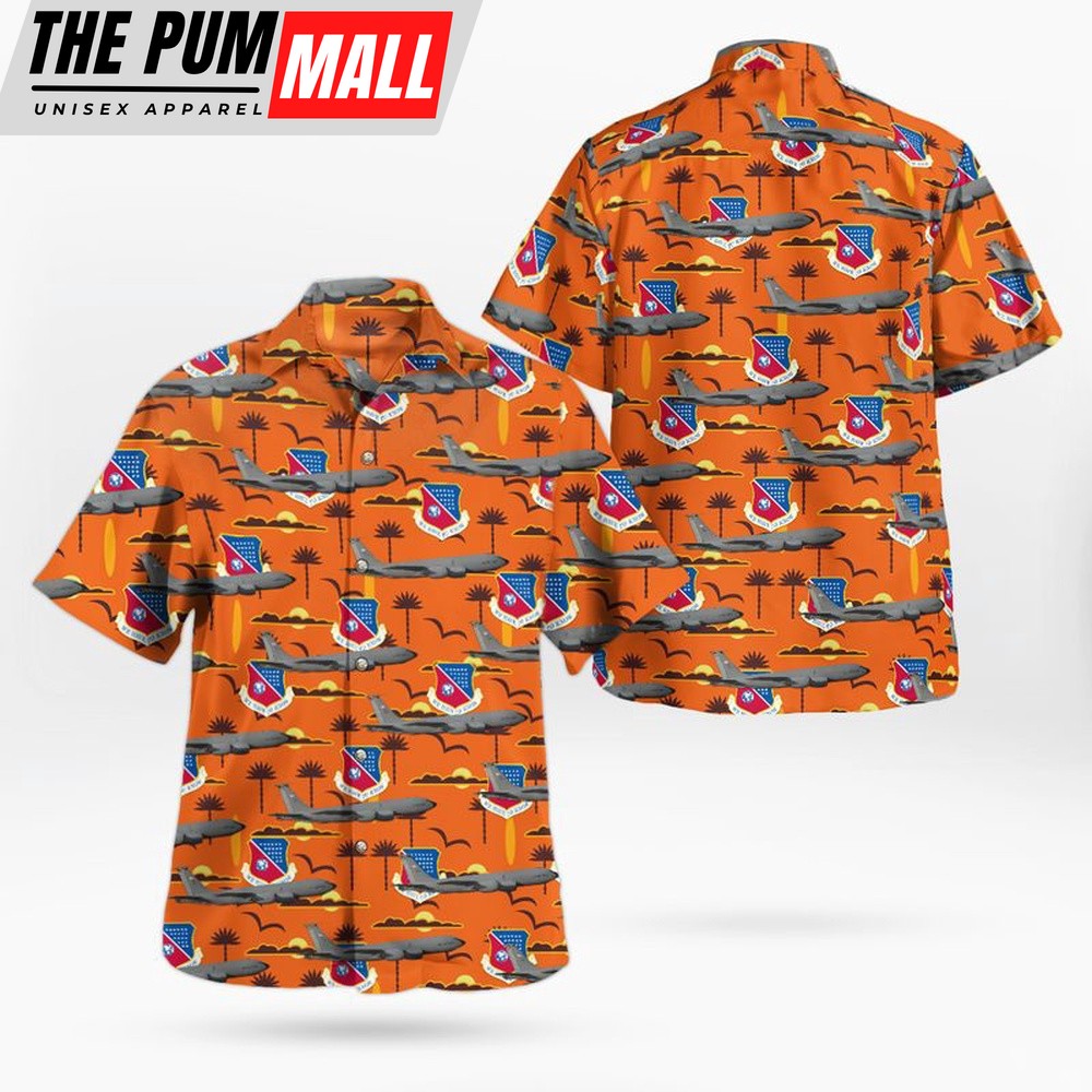 Air Force Hawaiian Shirt, Mississippi Air National Guard 186th Air Refueling Wing Boeing KC-135R Stratotanker Hawaiian Shirt, Veteran Hawaiian Shirt