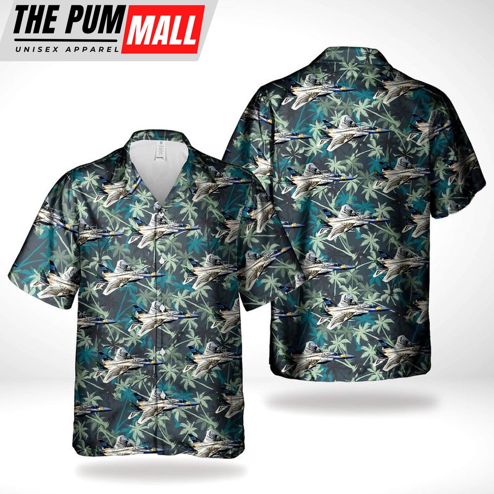 Air Force Hawaiian Shirt, Oregon Air National Guard F-15C Eagle Hawaiian Shirt, Veteran Hawaiian Shirt