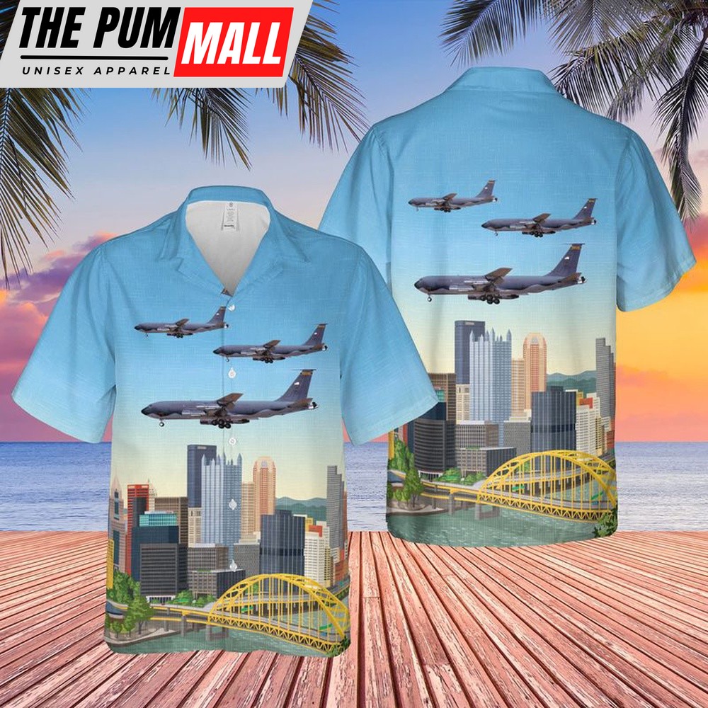 Air Force Hawaiian Shirt, Pennsylvania Air National Guard 146th Air Refueling Squadron KC-135 Stratotanker Hawaiian Shirt, Veteran Hawaiian Shirt