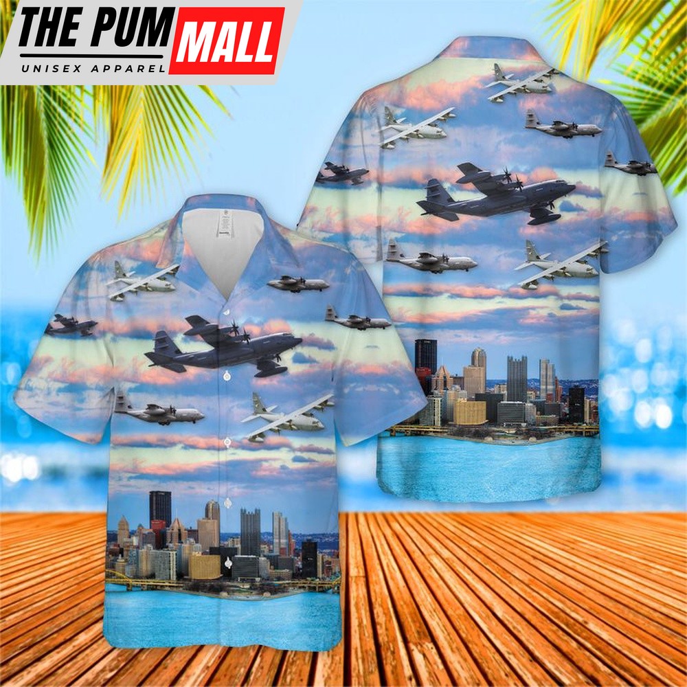 Air Force Hawaiian Shirt, Pennsylvania Air National Guard EC-130Js Hawaiian Shirt, Veteran Hawaiian Shirt