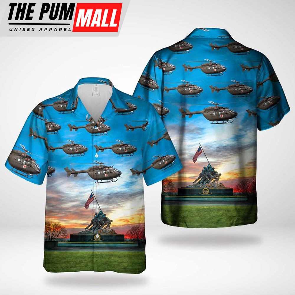 Air Force Hawaiian Shirt, Puerto Rico Air National Guard 156th Airlift Wing UH-72A Lakota Hawaiian Shirt, Veteran Hawaiian Shirt