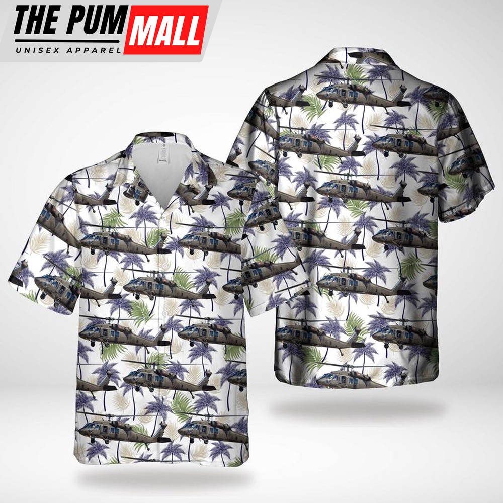 Air Force Hawaiian Shirt, Puerto Rico Air National Guard Sikorsky UH-60A Black Hawk (S-70A) Hawaiian Shirt, Veteran Hawaiian Shirt