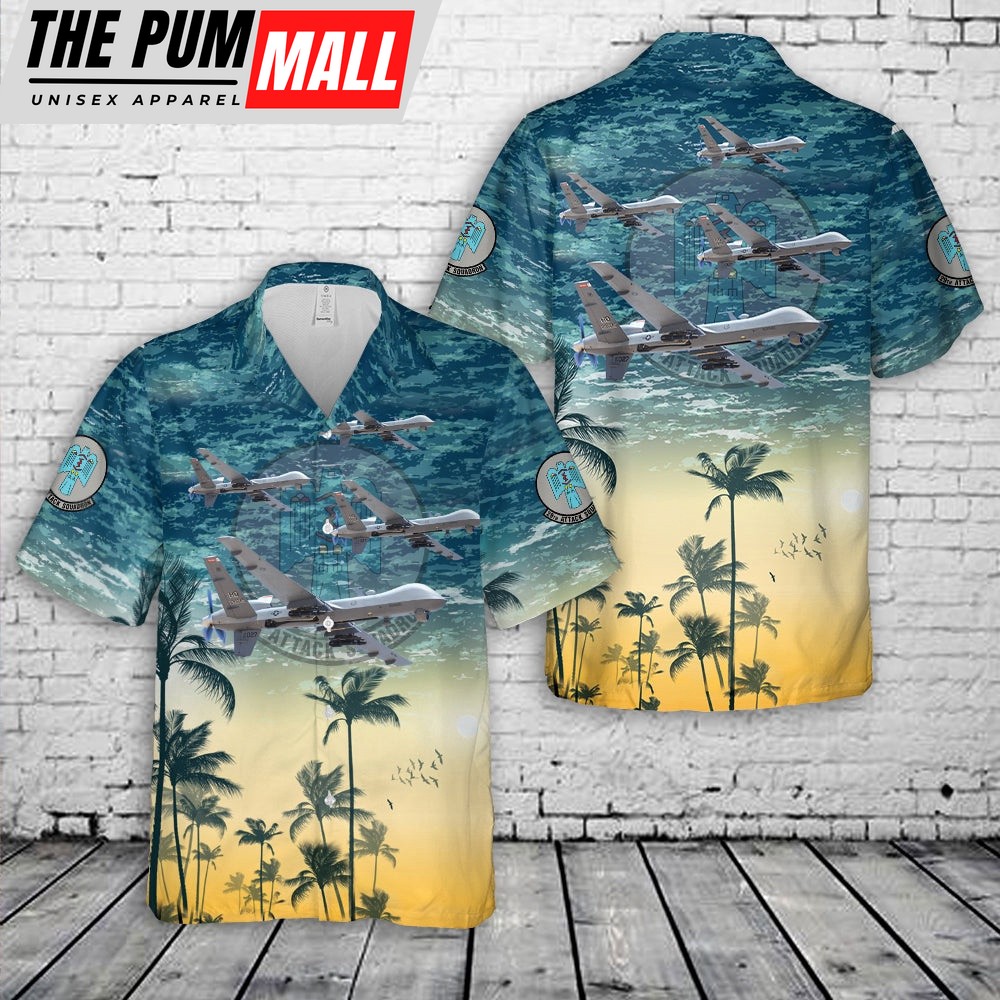 Air Force Hawaiian Shirt, US Air Force 29th Attack Squadron General Atomics MQ-9 Reaper Hawaiian Shirt, Veteran Hawaiian Shirt