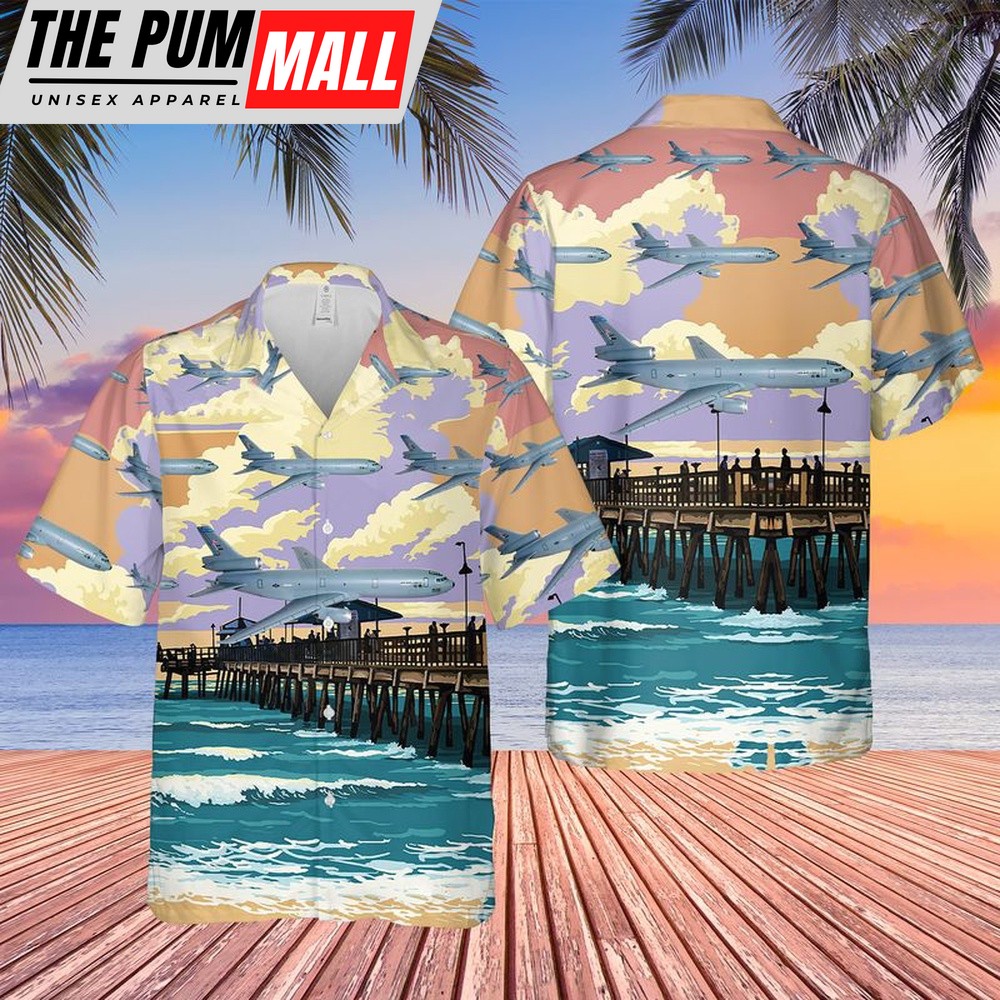 Air Force Hawaiian Shirt, US Air Force 2nd Air Refueling Squadron KC-10 Extender Hawaiian Shirt, Veteran Hawaiian Shirt