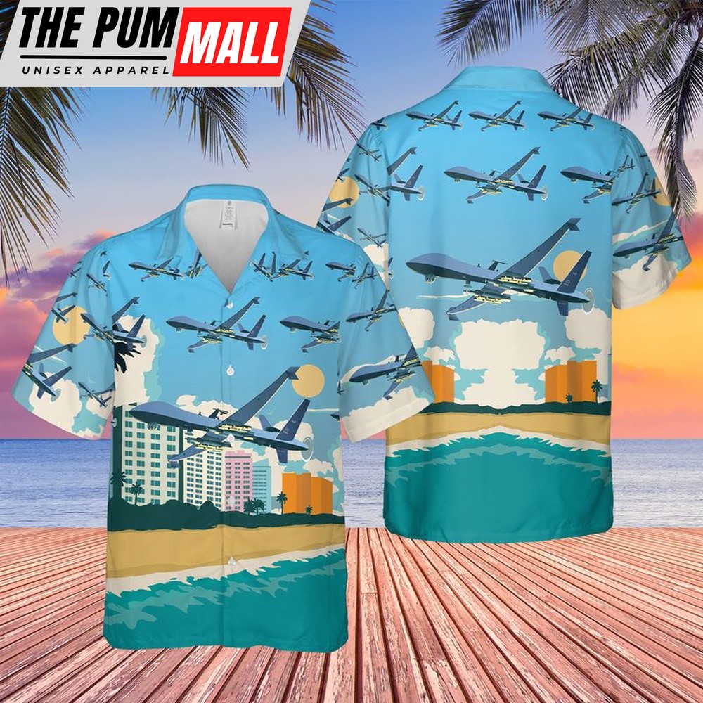 Air Force Hawaiian Shirt, US Air Force 2nd Special Operations Squadron General Atomics MQ-9 Reaper Hawaiian Shirt, Veteran Hawaiian Shirt