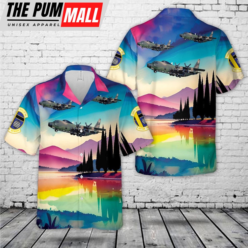 Air Force Hawaiian Shirt, US Air Force 305th Squadron Lockheed HC-130H Hercules Hawaiian Shirt, Veteran Hawaiian Shirt