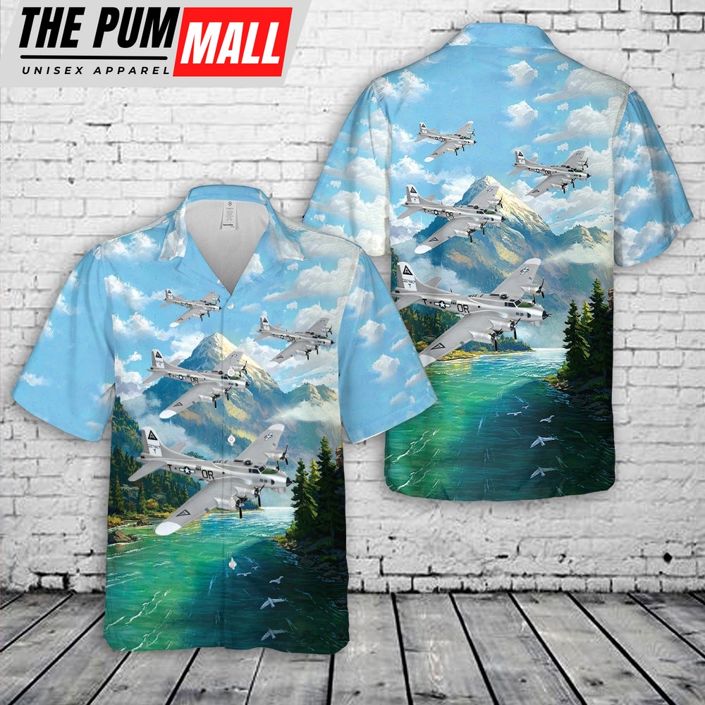 Air Force Hawaiian Shirt, US Air Force 323d Bomb Squadron ‘Ole Battle Axe’ B-17G Hawaiian Shirt, Veteran Hawaiian Shirt