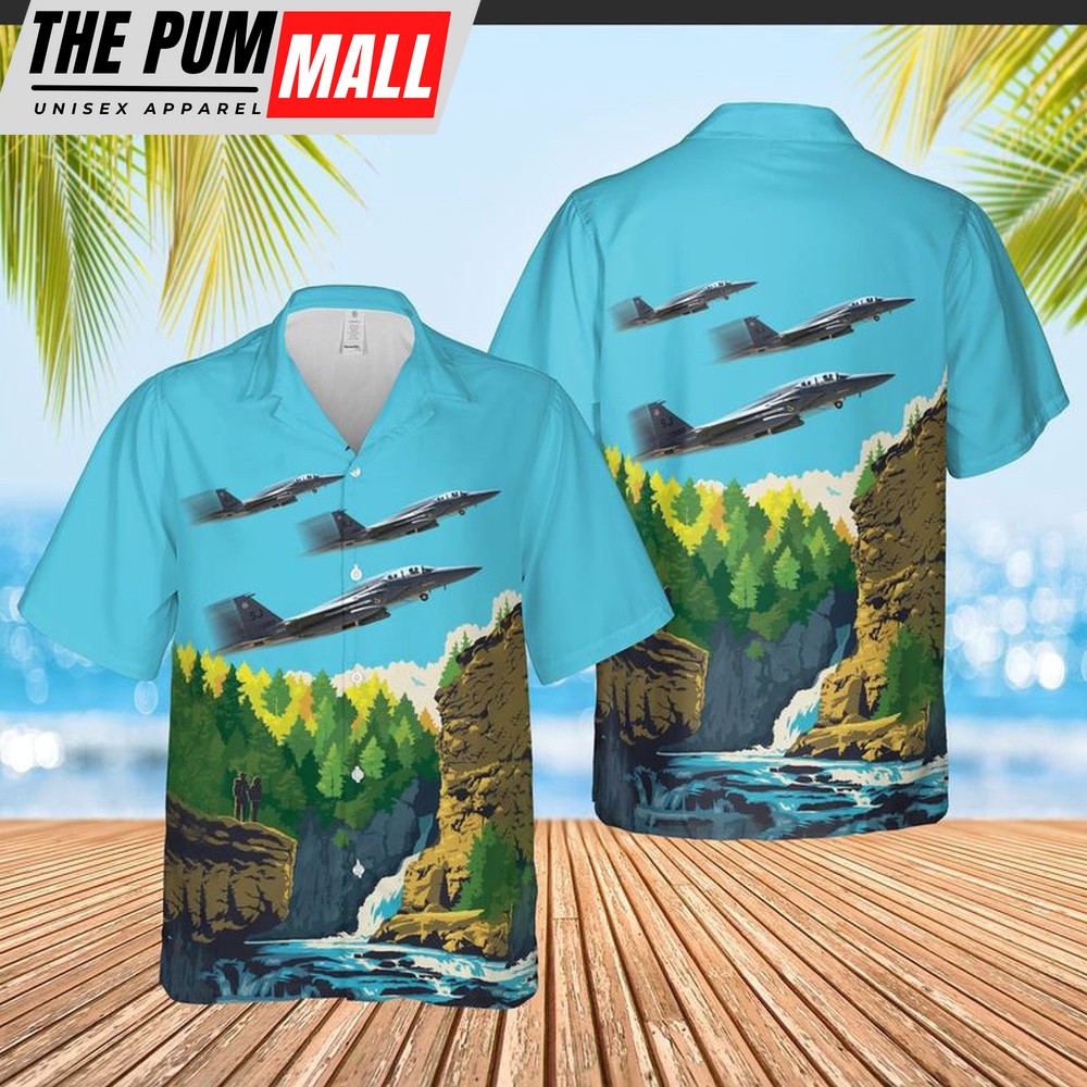 Air Force Hawaiian Shirt, US Air Force 334th Fighter Squadron F-15E Strike Eagle Hawaiian Shirt, Veteran Hawaiian Shirt