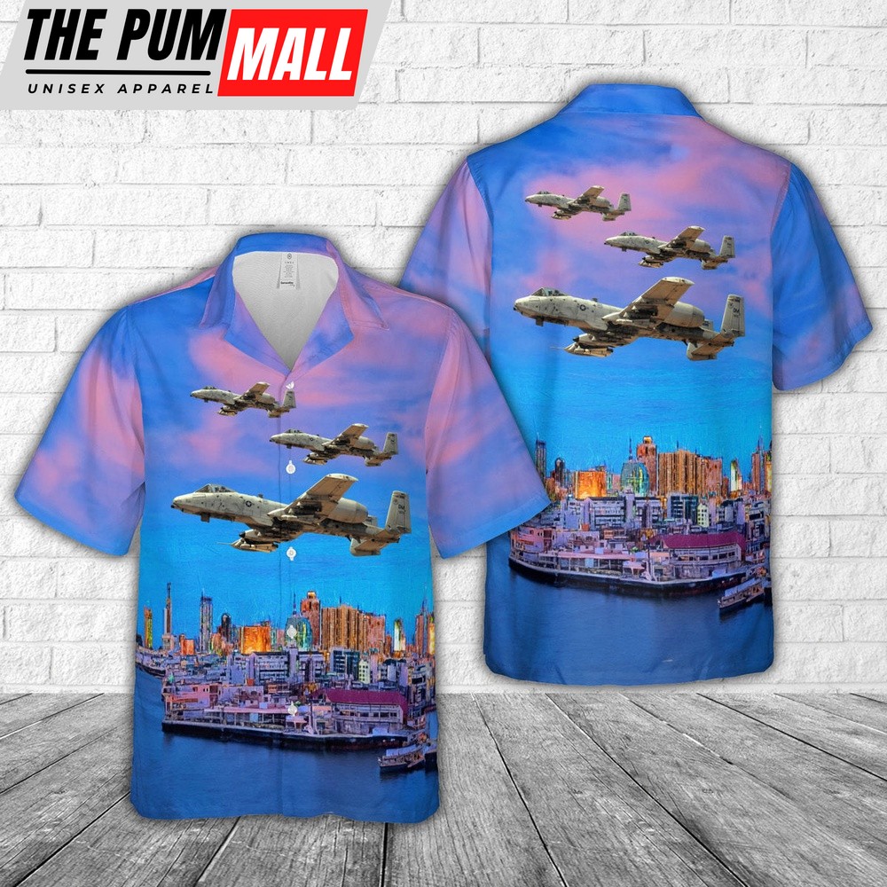 Air Force Hawaiian Shirt, US Air Force 354th Fighter Squadron Fairchild Republic A-10A Thunderbolt II 78-0670 Hawaiian Shirt, Veteran Hawaiian Shirt
