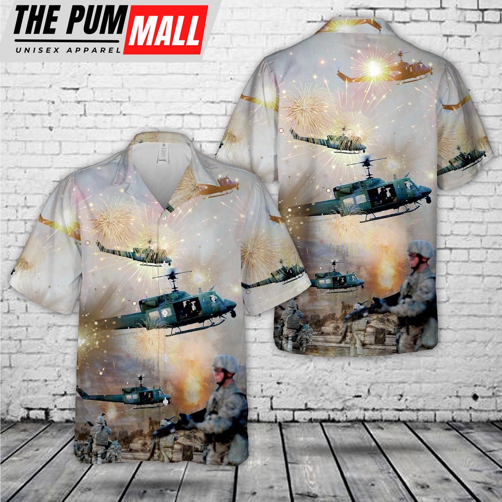 Air Force Hawaiian Shirt, US Air Force 37th Helicopter Squadron UH-1N Hawaiian Shirt, Veteran Hawaiian Shirt