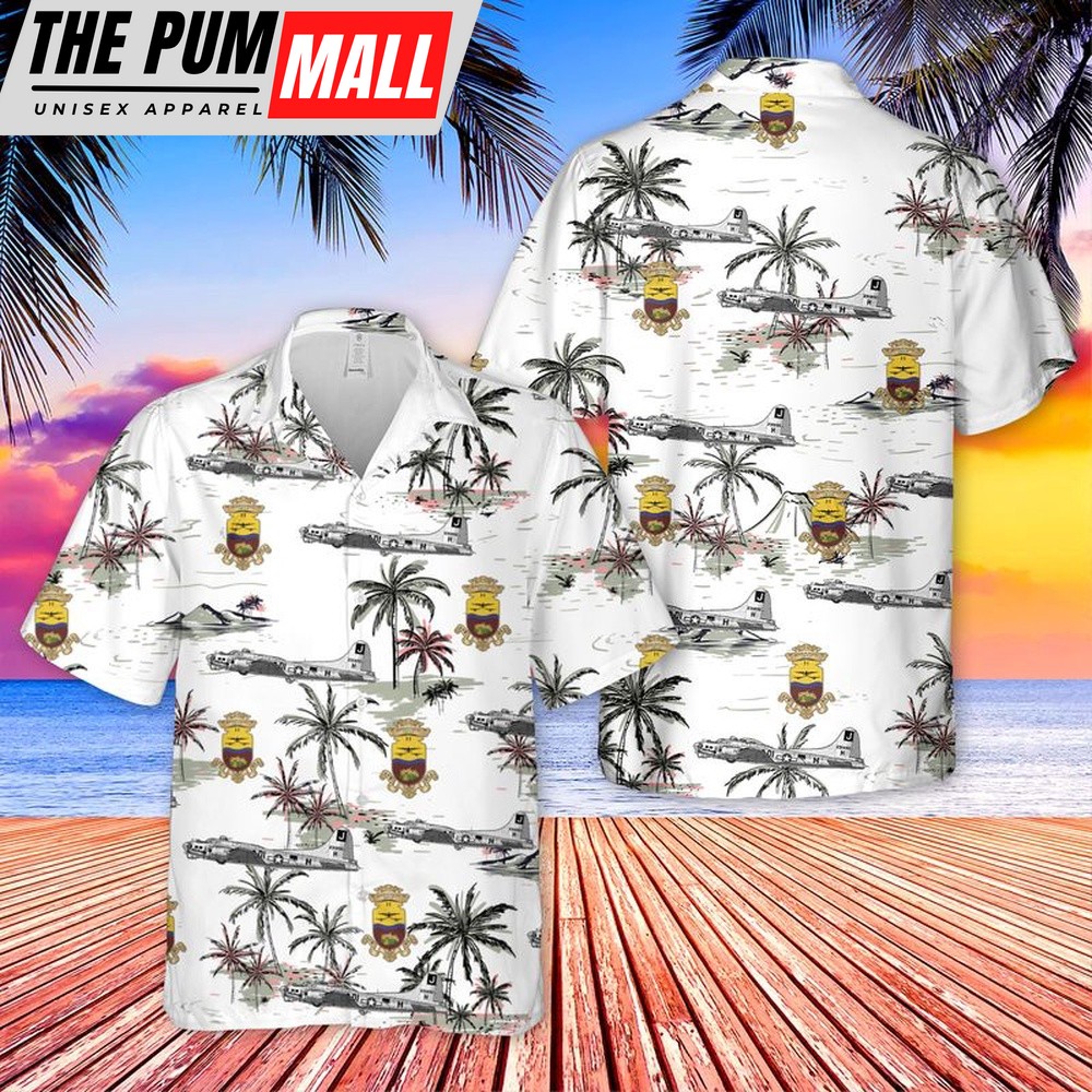 Air Force Hawaiian Shirt, US Air Force 390th Bombardment Group (H) Boeing B-17 Flying Fortress I’ll Be Around Hawaiian Shirt, Veteran Hawaiian Shirt