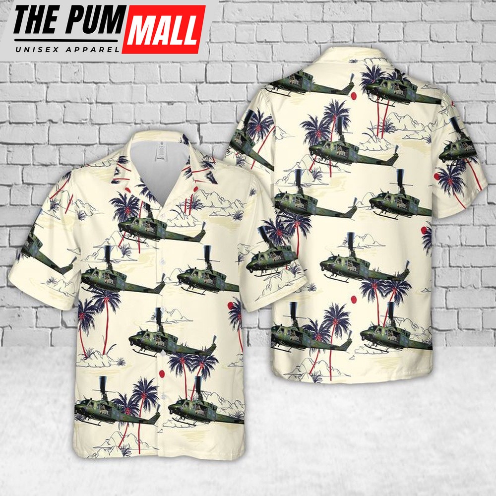 Air Force Hawaiian Shirt, US Air Force 40th Helicopter Squadron UH-1N Huey Hawaiian Shirt, Veteran Hawaiian Shirt