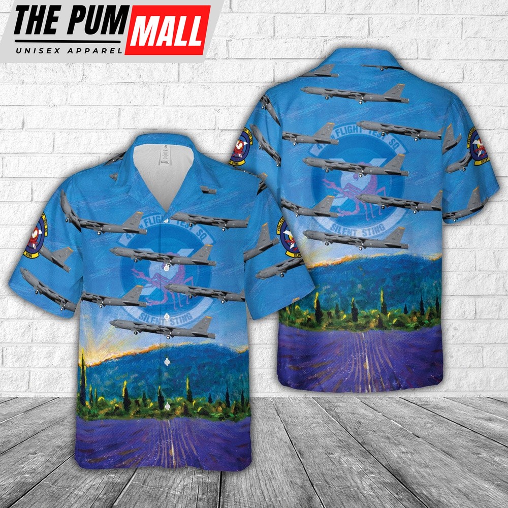Air Force Hawaiian Shirt, US Air Force 419th Flight Test Squadron Boeing B-52H-150-BW Stratofortress 60-0034 Hawaiian Shirt, Veteran Hawaiian Shirt