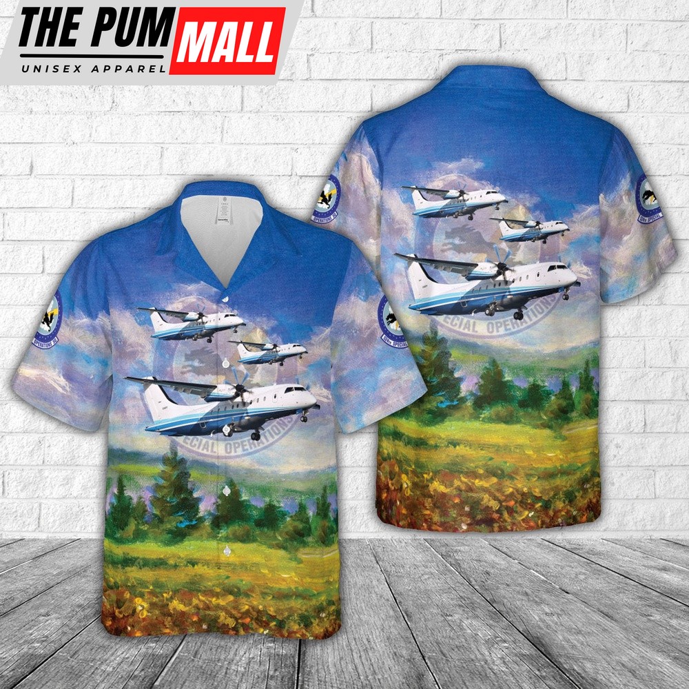 Air Force Hawaiian Shirt, US Air Force 524th Special Operations Squadron C-146A Hawaiian Shirt, Veteran Hawaiian Shirt