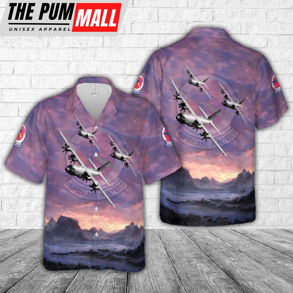 Air Force Hawaiian Shirt, US Air Force 53rd Weather Reconnaissance Squadron WC-130J Hercules Hawaiian Shirt, Veteran Hawaiian Shirt