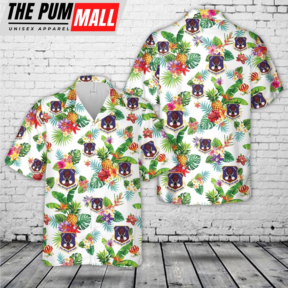 Air Force Hawaiian Shirt, US Air Force 582nd Helicopter Group Hawaiian Shirt, Veteran Hawaiian Shirt