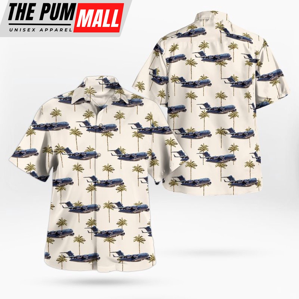 Air Force Hawaiian Shirt, US Air Force 60th Air Mobility Wing C-17 Globemaster III Hawaiian Shirt, Veteran Hawaiian Shirt