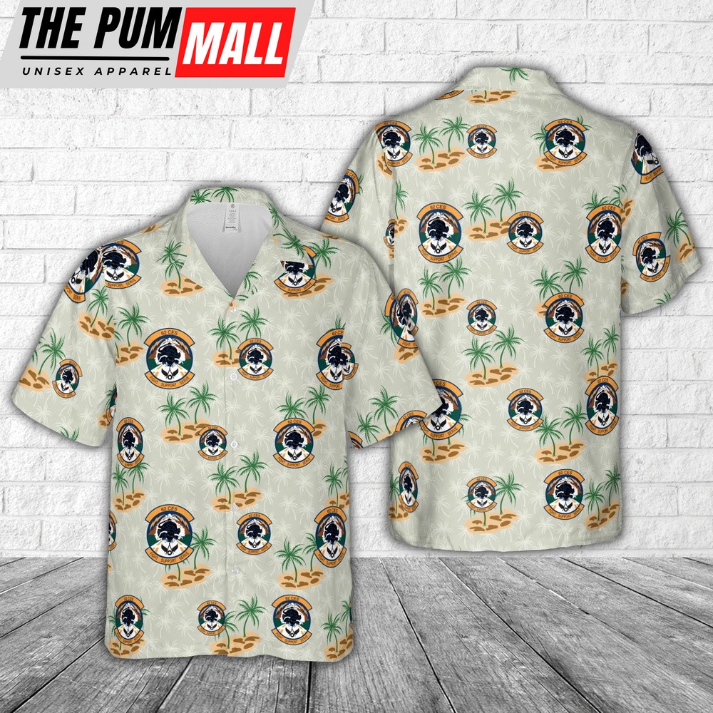 Air Force Hawaiian Shirt, US Air Force 62d Civil Engineer Squadron Hawaiian Shirt, Veteran Hawaiian Shirt