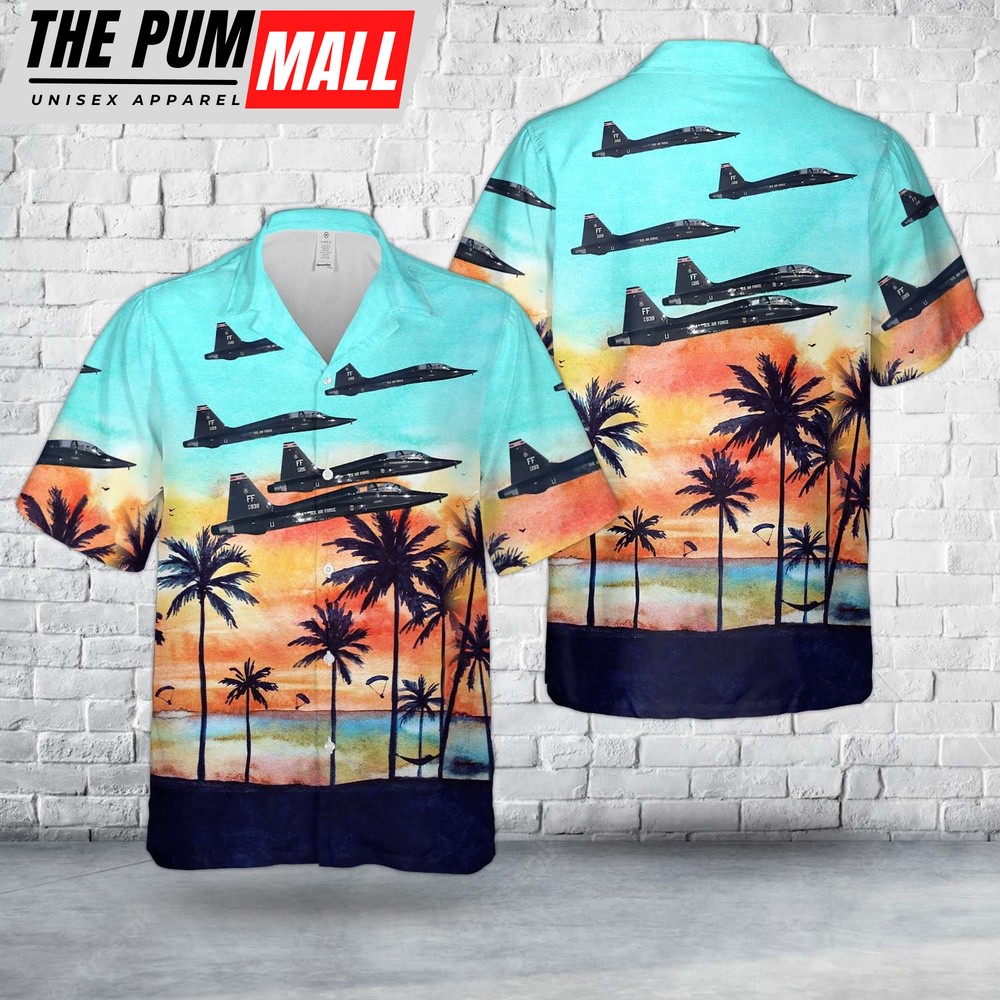 Air Force Hawaiian Shirt, US Air Force 71st Fighter Training Squadron Northrop T-38 Hawaiian Shirt, Veteran Hawaiian Shirt