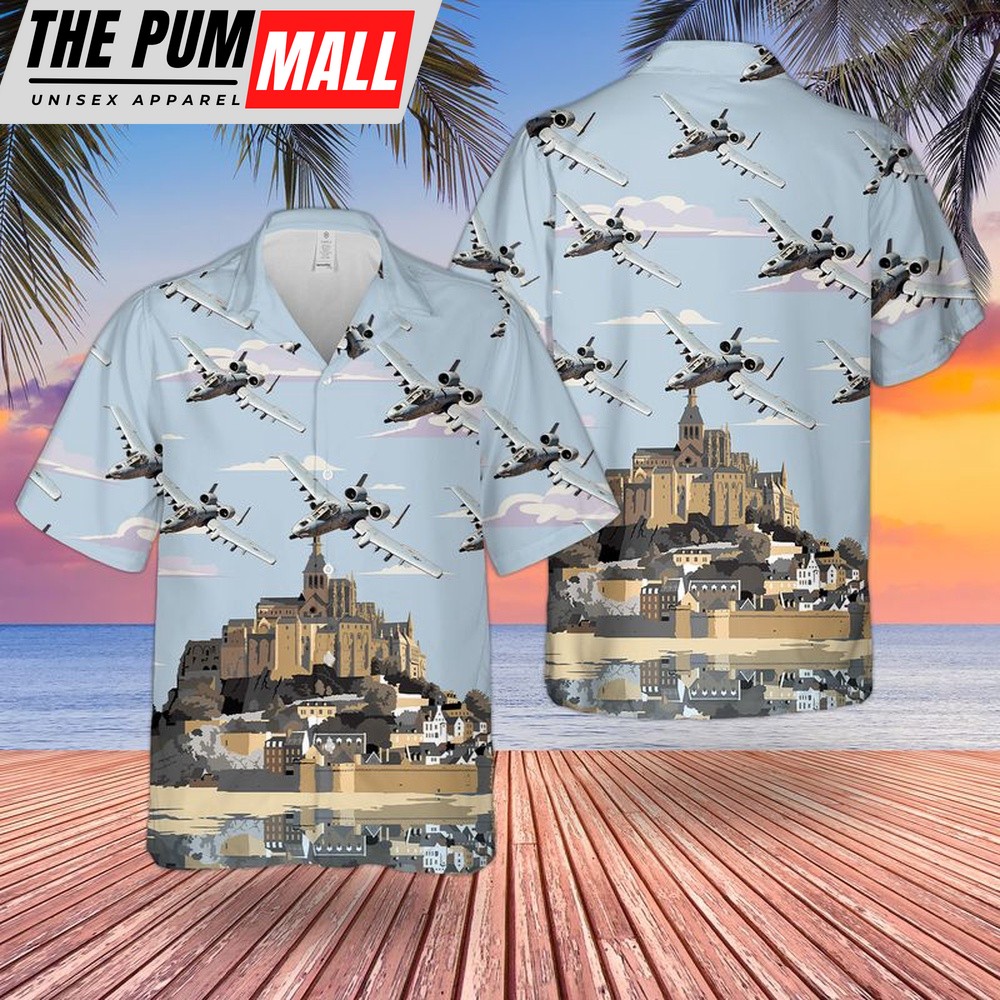 Air Force Hawaiian Shirt, US Air Force 74th Fighter Squadron Fairchild Republic A-10 Thunderbolt II Hawaiian Shirt, Veteran Hawaiian Shirt