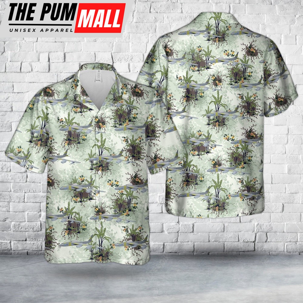 Air Force Hawaiian Shirt, US Air Force 801st Bomb Wing ‘Treasure Hunter’ 1991 B-52G Hawaiian Shirt, Veteran Hawaiian Shirt
