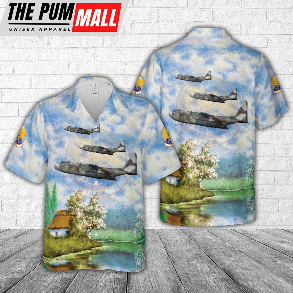 Air Force Hawaiian Shirt, US Air Force 86-1699 Merlins Magic MC-130H Combat Talon II Of 7th Special Operations Squadron Hawaiian Shirt